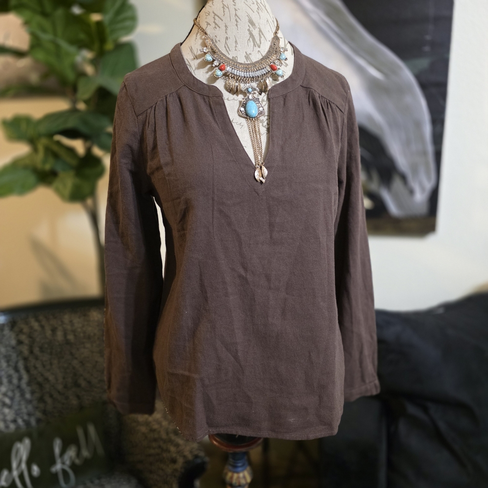 Pact Chocolate Brown Organic Cotton Women's Top